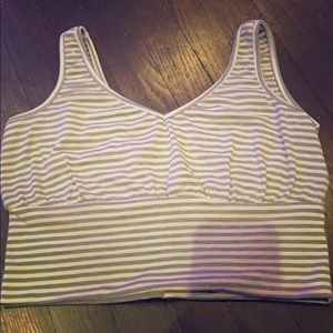 Striped Wide Hem Crop Cami